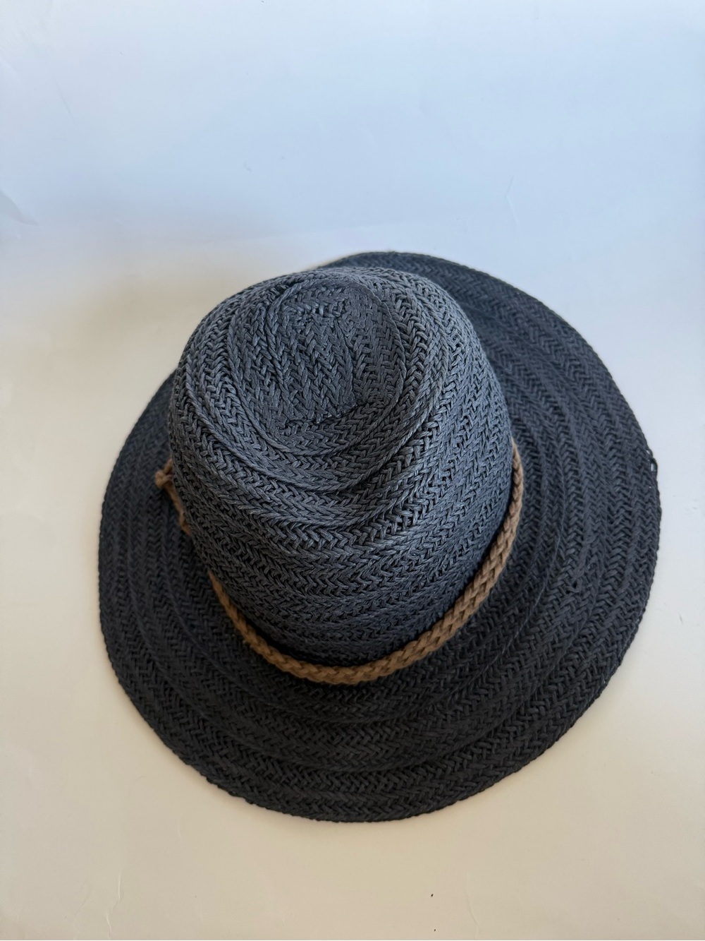 Sarajane Sun Hat with Braided Trim - Black - Picture 3 of 9
